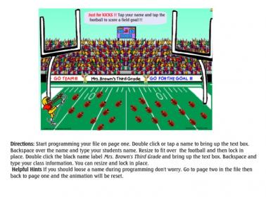 Smartboard Attendance Just for Kicks Animated Football Attendance